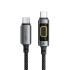 ACEFAST C21-03 1.2m USB C to USB C Cable 60W Charging Data Transfer Braided Cord with Colorful Light - Black